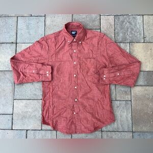 Lands' End Men's Casual Red Button-Down Shirt
